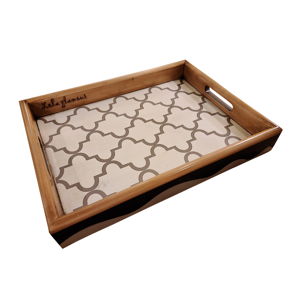 [Lola Glamour로라글라머] 빈티지 우든 트레이 골드 Wooden tray Gold