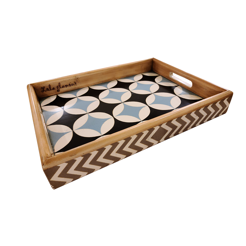 [Lola Glamour로라글라머] 빈티지 우든 트레이 스타 Wooden tray Star